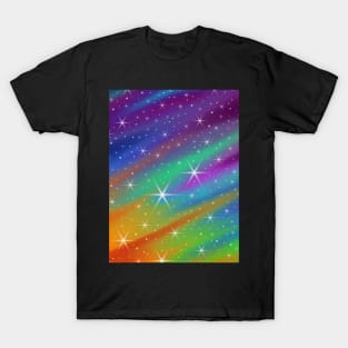 Twinkling Stars Space Rainbow Galaxy T-Shirt